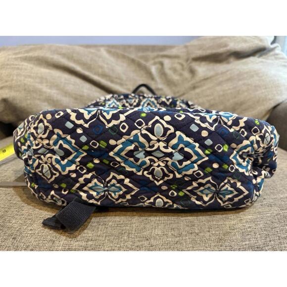 Vera Bradley Iconic Campus Backpack In Ink Blue Floral Pockets main image 5